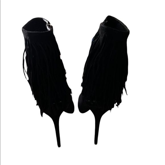 Sam Edelman Arizona Tassel Peep Toe Heel Black - Picture 6 of 11